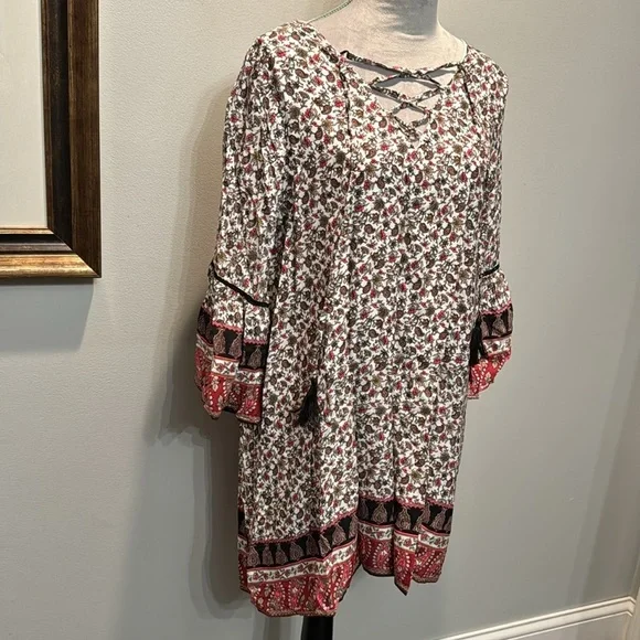 eesome floral print tunic dress NWT L - Picture 3 of 12